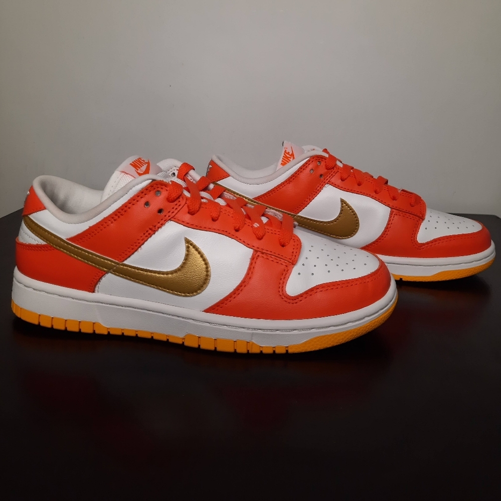 Nike Dunk Low Citrus Orange Metallic Gold White DQ4690-800 size 8.5 Women
